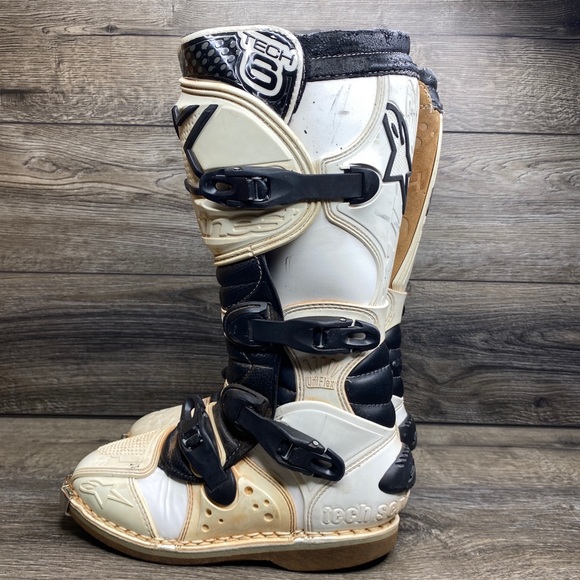 Alpinestars Shoes | Alpinestars Tech 6 Motocross Boots Mens Sz 6 White in Good Overall Condition | Color: Black/White | Size: 6 | Principaltrpt's